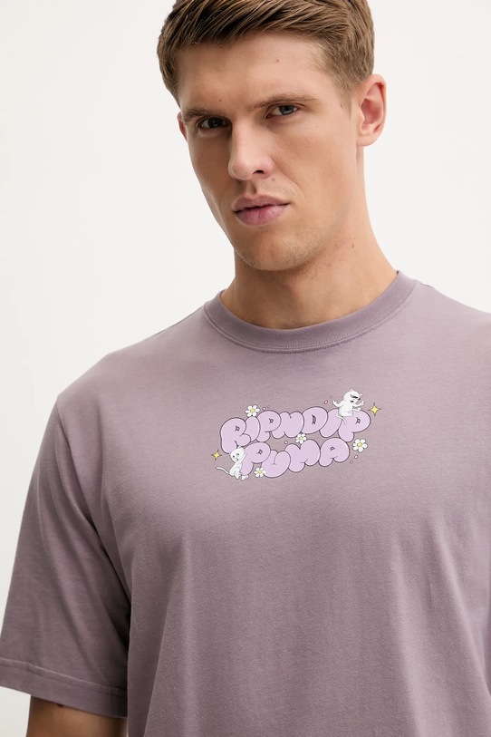 Хлопковая футболка Puma PUMA x RIPNDIP фиолетовой 632413