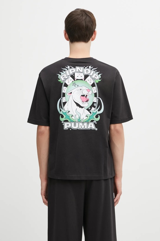 Βαμβακερό μπλουζάκι Puma PUMA x RIPNDIP στάμπα μαύρο 632413