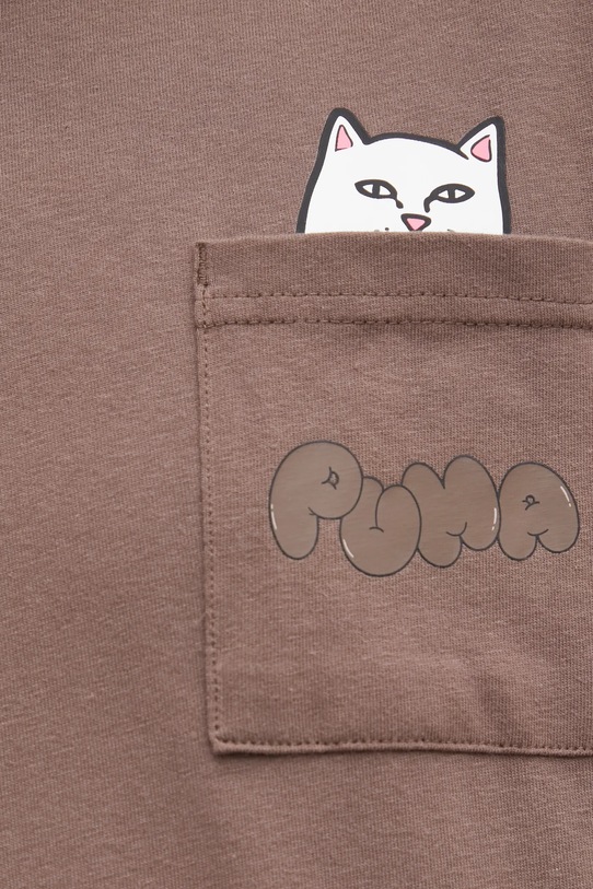 Βαμβακερό μπλουζάκι Puma PUMA x RIPNDIP καφέ 633779