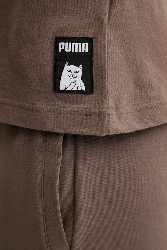 Bavlnené tričko Puma x RIPNDIP 633779 hnedá