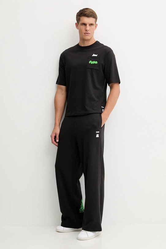Puma t-shirt bawełniany PUMA x RIPNDIP 633779 czarny AW25
