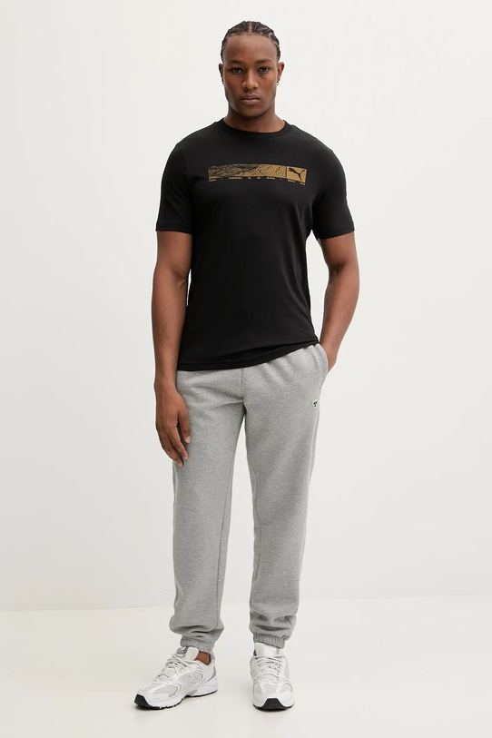 Puma t-shirt bawełniany 688227 czarny AW25