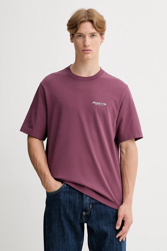 Abercrombie & Fitch tricou din bumbac print violet KI123.5091.610