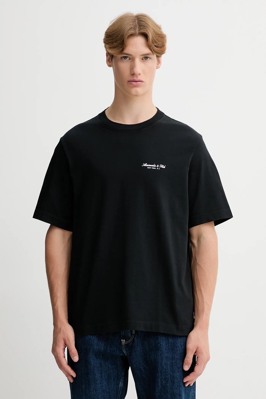 Abercrombie & Fitch tricou din bumbac print negru KI123.5091.900