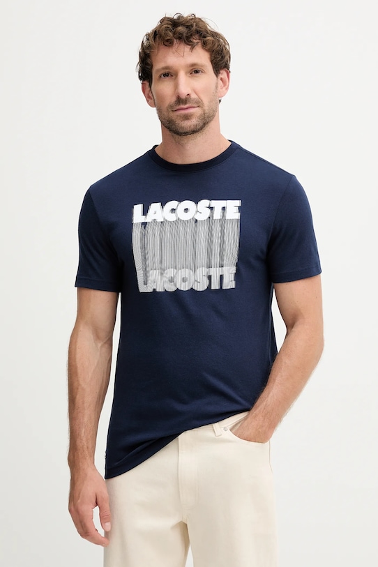 Lacoste tricou print bleumarin TH4781