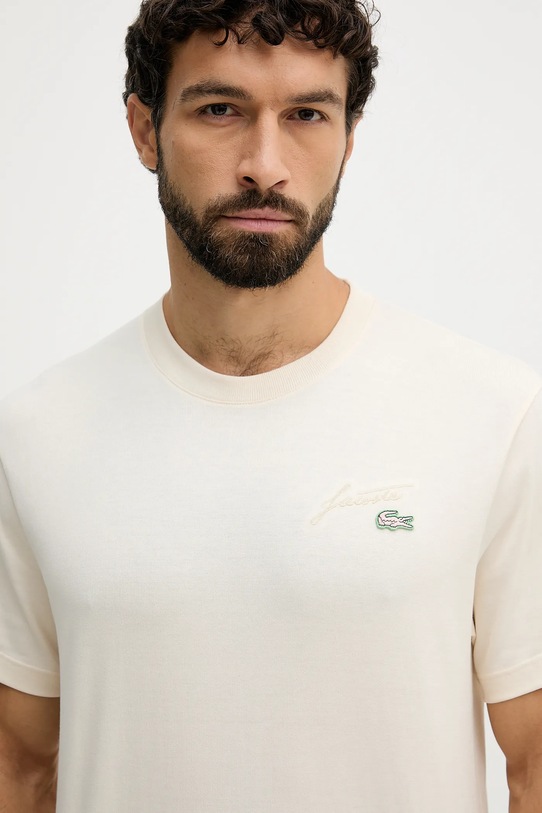 Lacoste t-shirt bawełniany beżowy TH5492