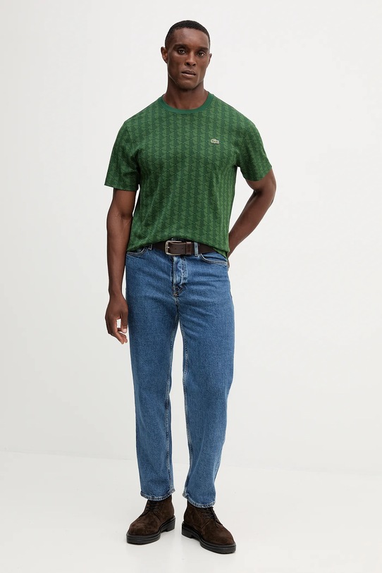 Lacoste t-shirt bawełniany TH5902 zielony AW25