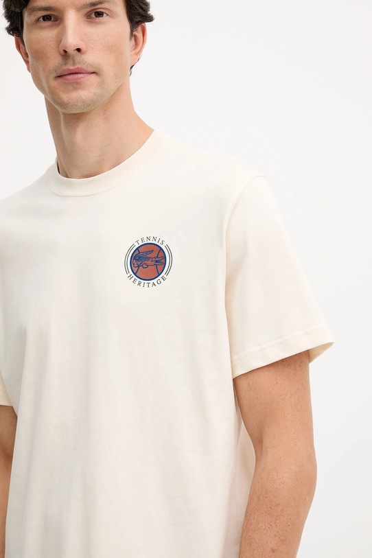 Lacoste tricou din bumbac bej TH5903