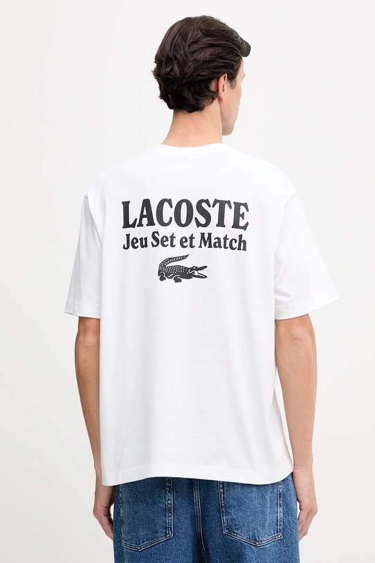 Lacoste t-shirt bawełniany nadruk biały TH5950