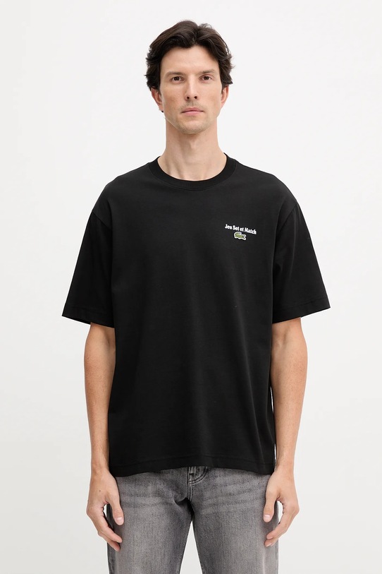 Odzież Lacoste t-shirt bawełniany TH5950 czarny