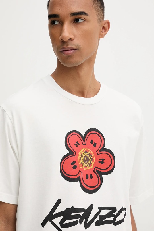 Bavlněné tričko Kenzo bílá FF65TS2654SG