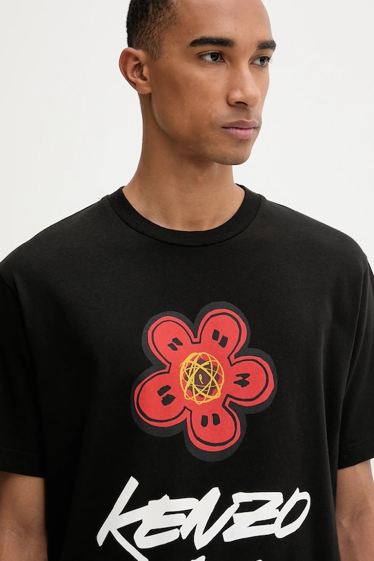 Kenzo tricou din bumbac negru FF65TS2654SG