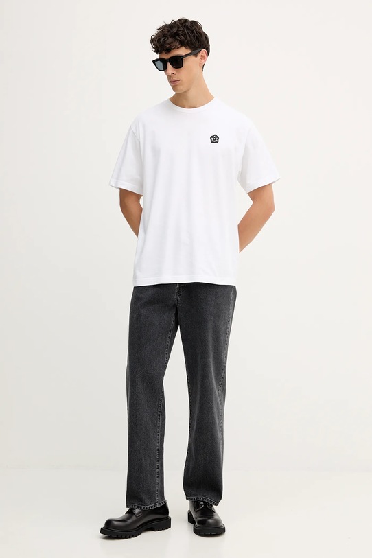 Памучна тениска Kenzo FF55TS2004SG бял AW25