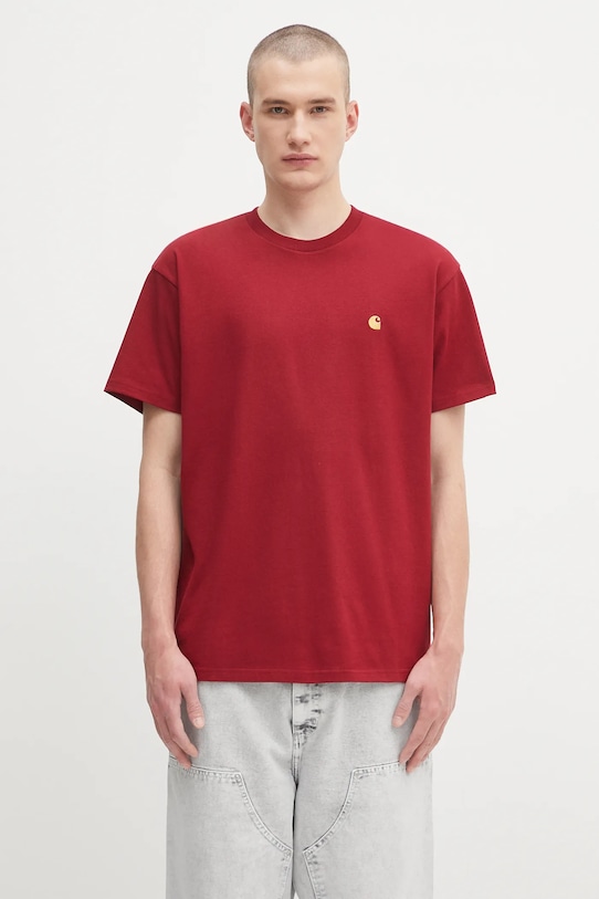 Carhartt WIP cotton t-shirt S/S Chase regular maroon I026391.30QXX