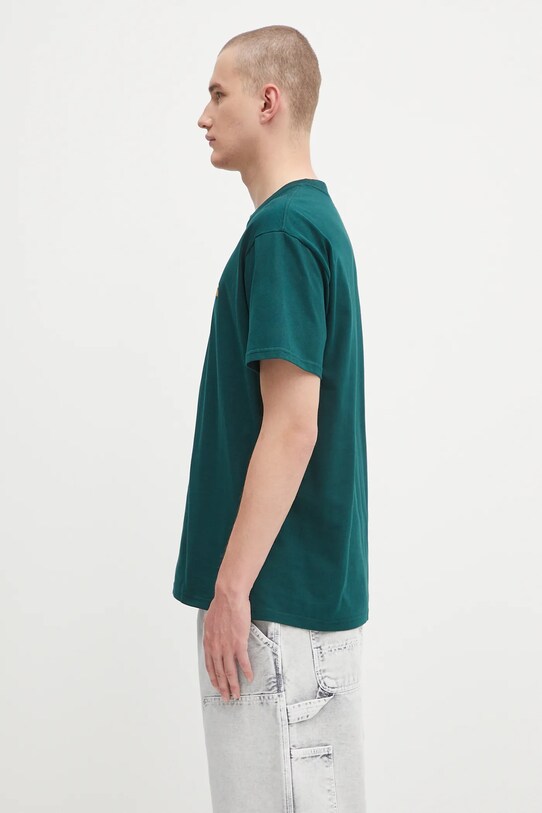 Carhartt WIP t-shirt bawełniany S/S Chase I026391.30YXX zielony AW25