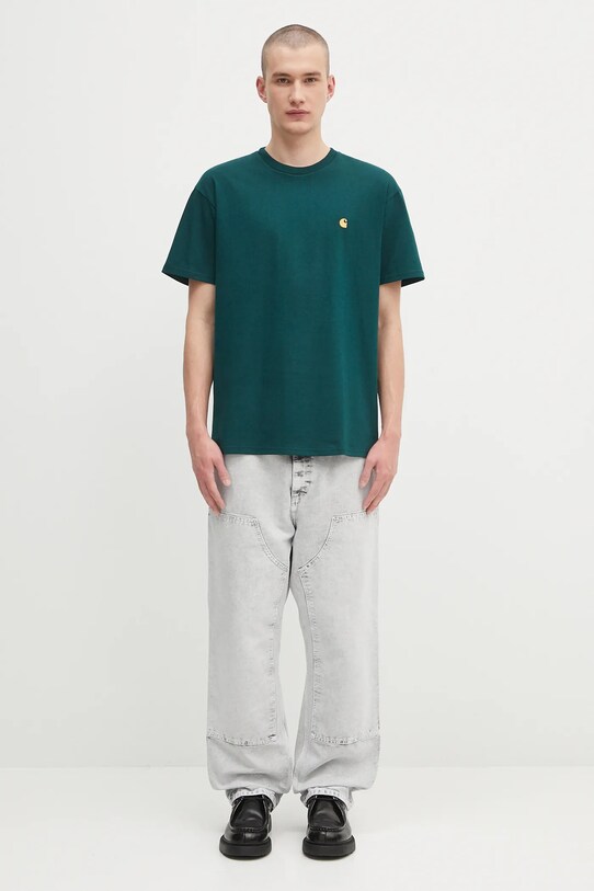 Carhartt WIP t-shirt bawełniany S/S Chase I026391.30YXX zielony
