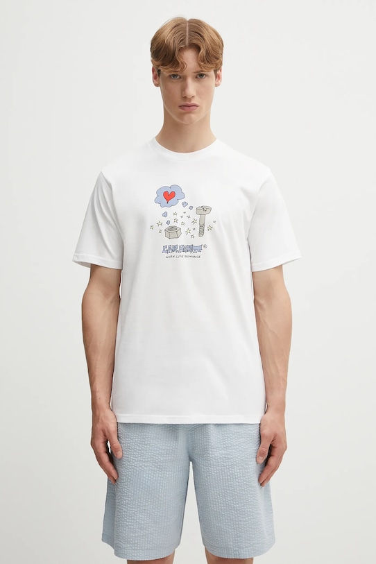 Бавовняна футболка Carhartt WIP S/S Work Life Romance надрук білий I035201.02XX