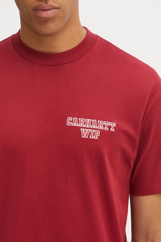 Carhartt WIP t-shirt bawełniany S/S Alumni bordowy I035207.H8XX