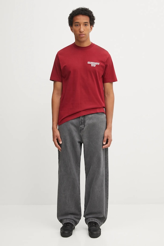 Carhartt WIP t-shirt bawełniany S/S Alumni I035207.H8XX bordowy