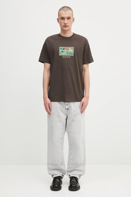 Carhartt WIP t-shirt bawełniany S/S Cream Of The Crop I035192.2ZWXX brązowy