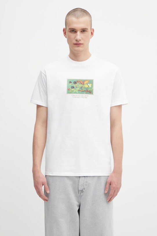Carhartt WIP t-shirt bawełniany S/S Cream Of The Crop nadruk biały I035192.02XX