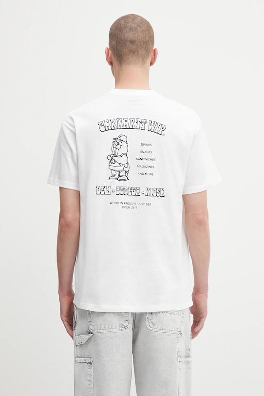 Памучна тениска Carhartt WIP S/S Sandwich свободна бял I035230.02XX