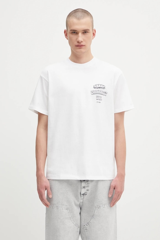 Дрехи Памучна тениска Carhartt WIP S/S Sandwich I035230.02XX бял