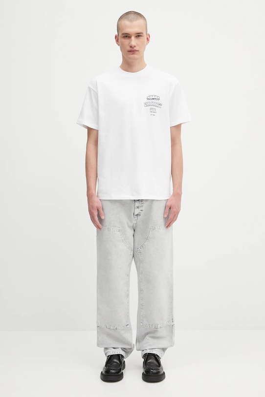 Памучна тениска Carhartt WIP S/S Sandwich I035230.02XX бял