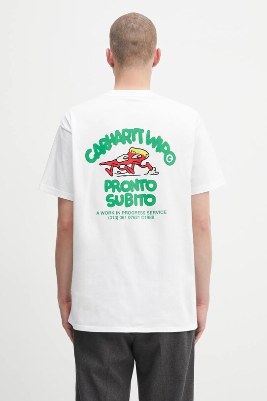 Carhartt WIP t-shirt bawełniany S/S Pronto nadruk biały I035195.02XX