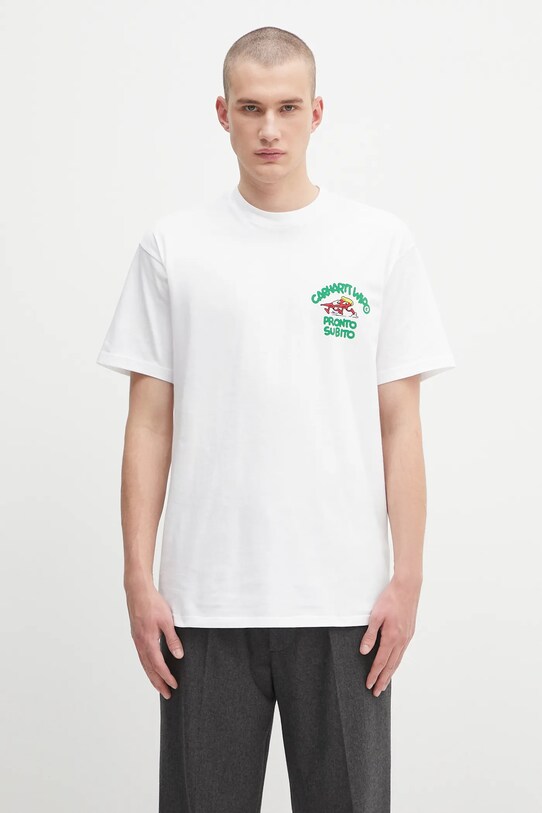 Odzież Carhartt WIP t-shirt bawełniany S/S Pronto I035195.02XX biały