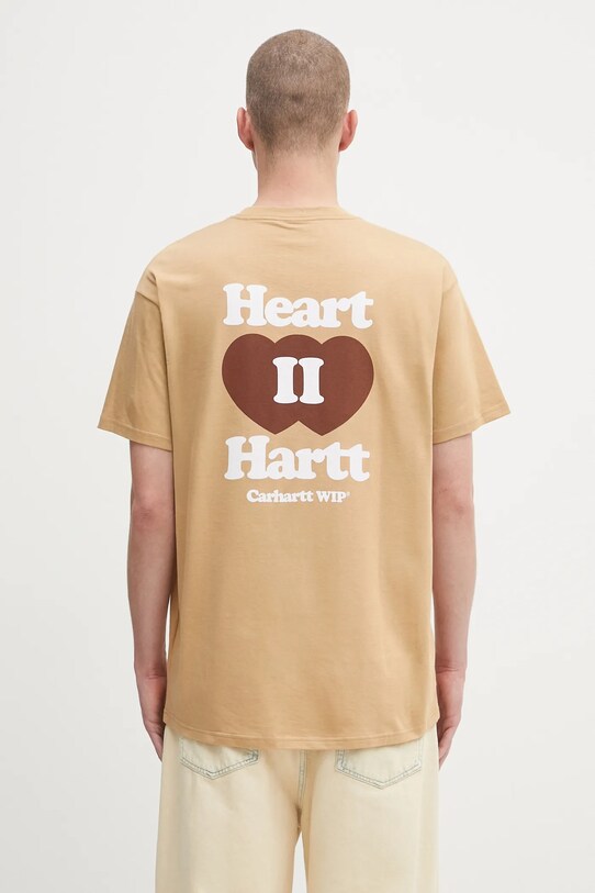 Carhartt WIP cotton t-shirt S/S Heart II Hartt relaxed brown I035203.07EXX