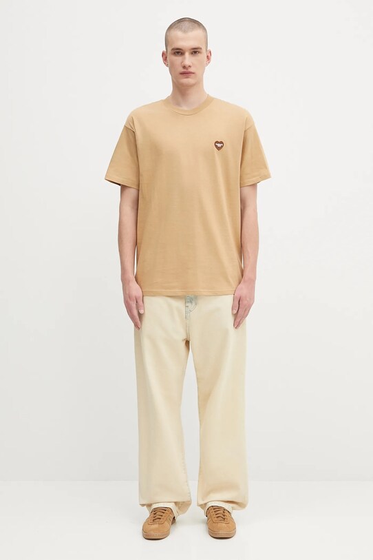 Carhartt WIP cotton t-shirt S/S Heart II Hartt I035203.07EXX brown