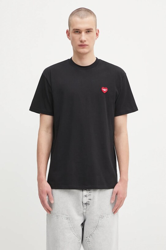 Odzież Carhartt WIP t-shirt bawełniany S/S Heart II Hartt I035203.89XX czarny