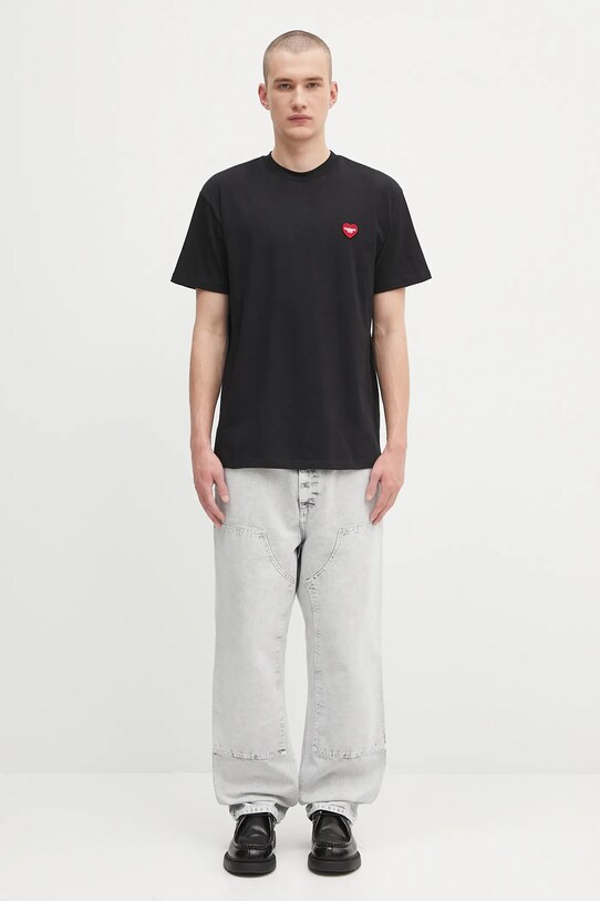 Carhartt WIP t-shirt bawełniany S/S Heart II Hartt I035203.89XX czarny