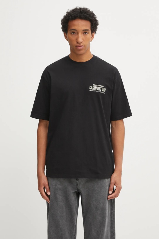 Odzież Carhartt WIP t-shirt bawełniany S/S Arcan I035209.8960 czarny