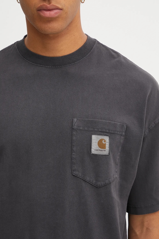 Carhartt WIP t-shirt bawełniany S/S Hudson Pocket czarny I035140.895F