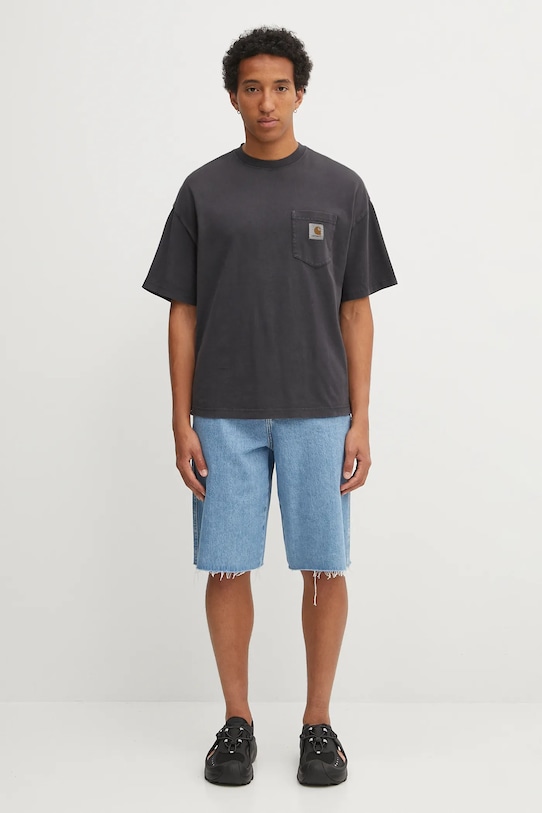 Carhartt WIP t-shirt bawełniany S/S Hudson Pocket I035140.895F czarny