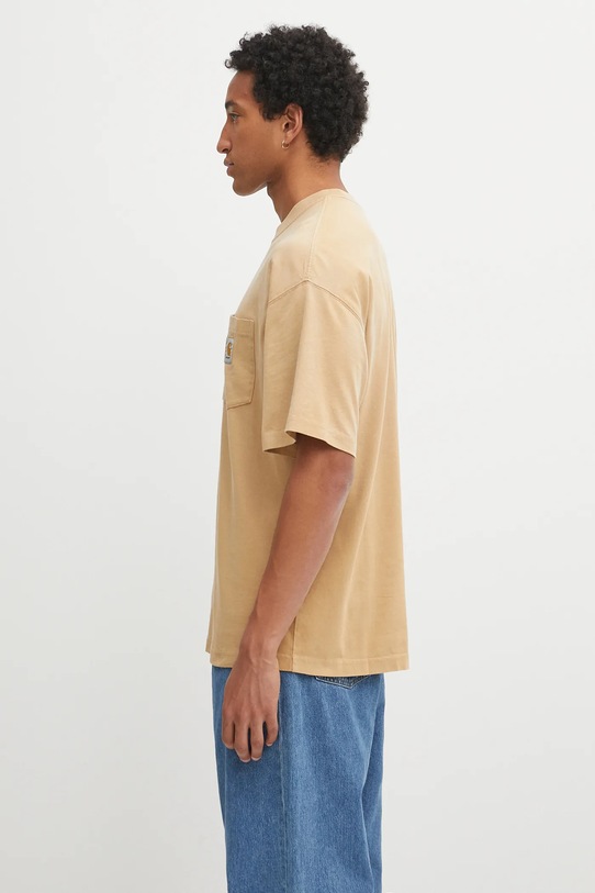 Carhartt WIP t-shirt bawełniany S/S Hudson Pocket I035140.07E5F brązowy AW25
