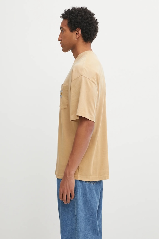 Carhartt WIP tricou din bumbac S/S Hudson Pocket I035140.07E5F maro AW25