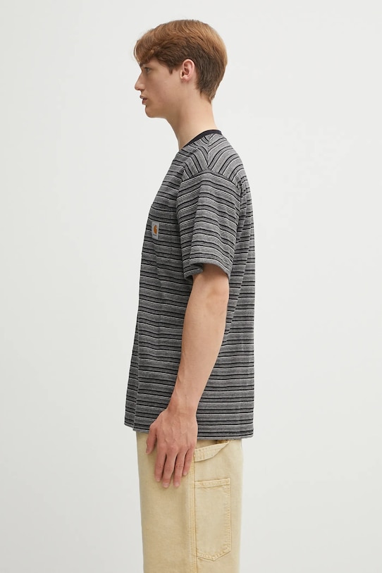 Carhartt WIP tricou din bumbac S/S Gellar Pocket I035141.30HXX gri AW25