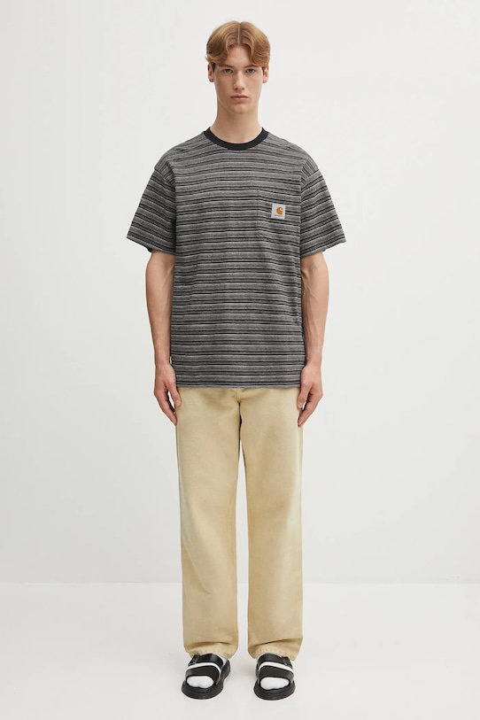 Carhartt WIP tricou din bumbac S/S Gellar Pocket I035141.30HXX gri