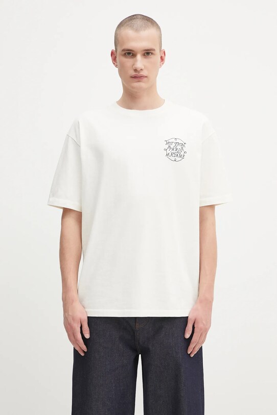 Odzież Drôle de Monsieur t-shirt bawełniany Le Tshirt Slogan Tresses H.TS259.CO134 beżowy