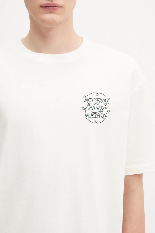 Drôle de Monsieur t-shirt bawełniany Le Tshirt Slogan Tresses beżowy H.TS259.CO134