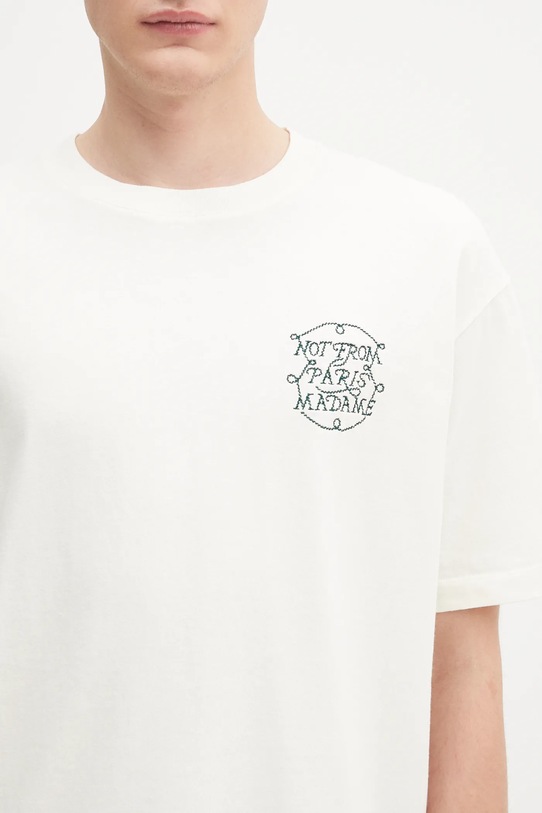 Drôle de Monsieur cotton t-shirt Le Tshirt Slogan Tresses beige H.TS259.CO134