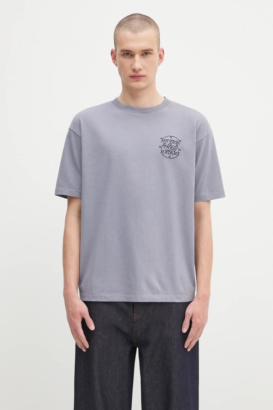 Ρούχα Βαμβακερό μπλουζάκι Drôle de Monsieur Le Tshirt Slogan Tresses H.TS259.CO134 μπλε