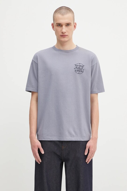 Odzież Drôle de Monsieur t-shirt bawełniany Le Tshirt Slogan Tresses H.TS259.CO134 niebieski