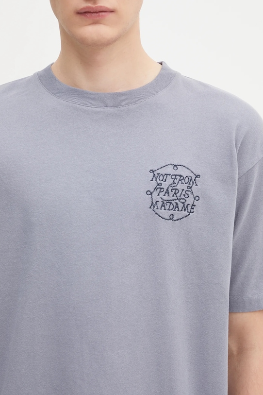 Бавовняна футболка Drôle de Monsieur Le Tshirt Slogan Tresses блакитний H.TS259.CO134