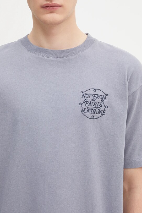 Drôle de Monsieur t-shirt bawełniany Le Tshirt Slogan Tresses niebieski H.TS259.CO134