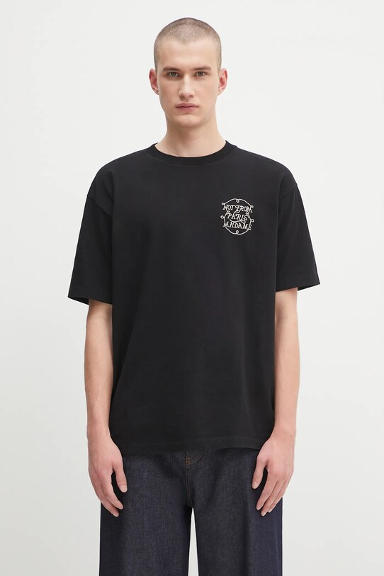 Бавовняна футболка Drôle de Monsieur Le Tshirt Slogan Tresses бавовна чорний H.TS259.CO134