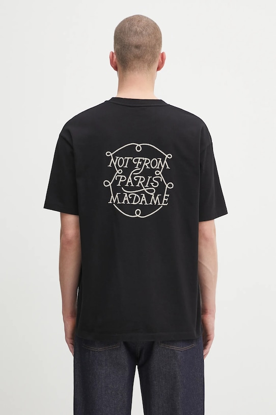 Одяг Бавовняна футболка Drôle de Monsieur Le Tshirt Slogan Tresses H.TS259.CO134 чорний
